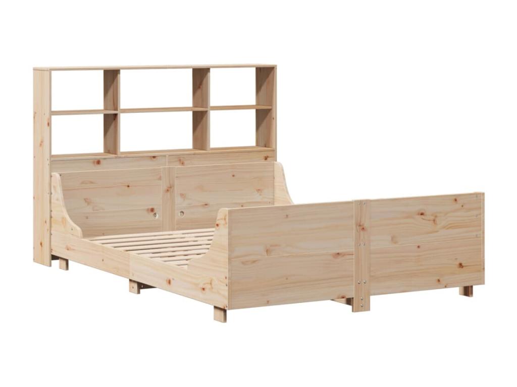 Bookshelf bed without mattress 160x200 cm solid wood TPIJ25217