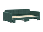 Daybed with pull-out bed, dark green, 100x200 cm, velvet, AXMG02571