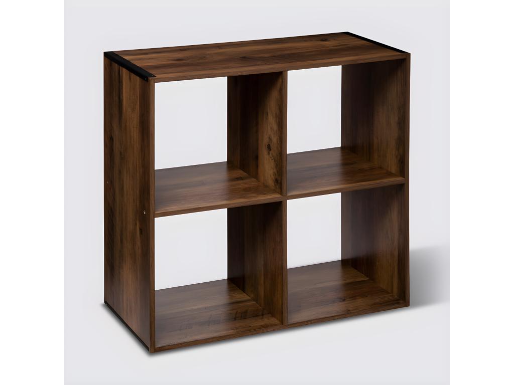 Dark brown wooden shelf - Length 67 x Depth 32 x Height 67 cm NZOC60402