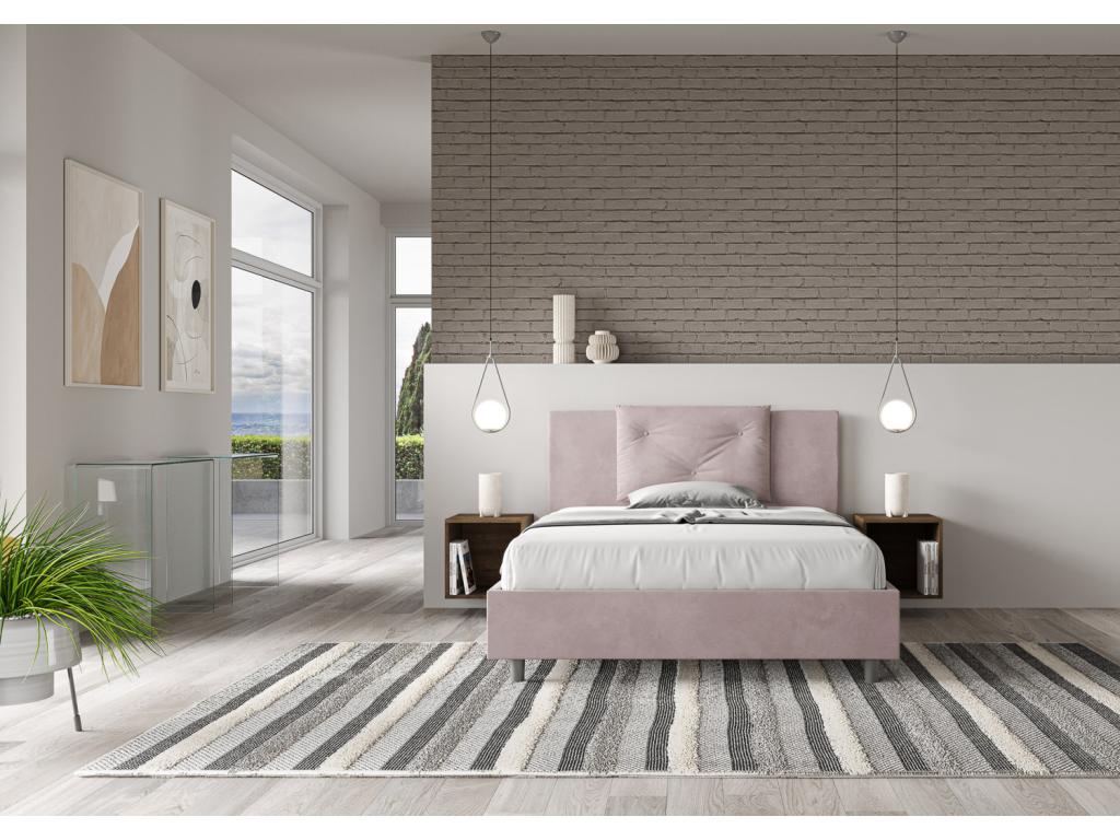Double bed without slatted base, upholstered, 140x200 cm, microfiber, Decohaute QGDP38784