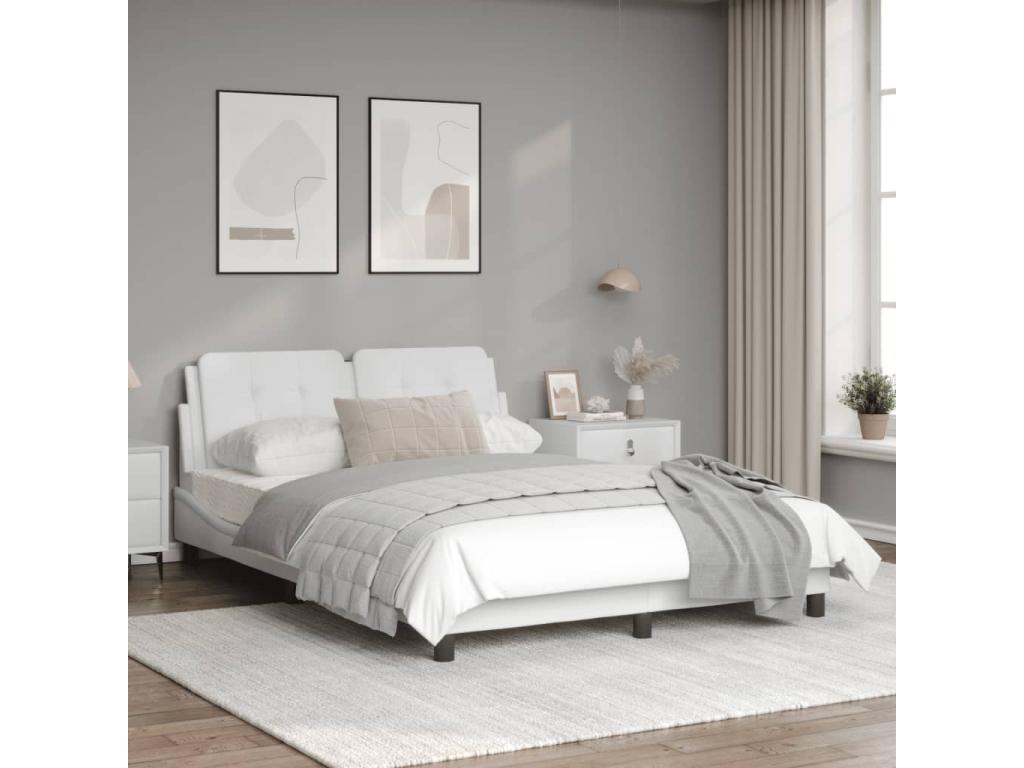 Bed frame with white LED lights, 120x200 cm, faux leather, YBBP61522