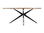 Domopure YEAZ85968 8-Person Dining Table in Wood and Metal - Natural and Black