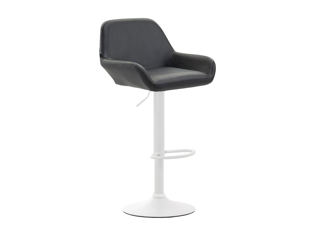 Bar stool - Faux leather / Metal - Black - Decohaute EDPV55202