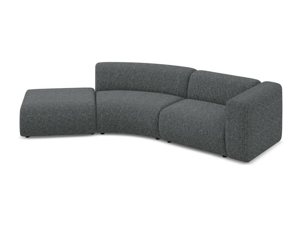 Modular 4-seater sofa, left-hand facing, in textured fabric - graphite - Decohaute JXGY35790