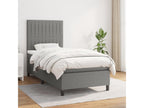 Upholstered bed base with mattress, Dark Grey, 90x200 cm, Fabric ZXWC73091