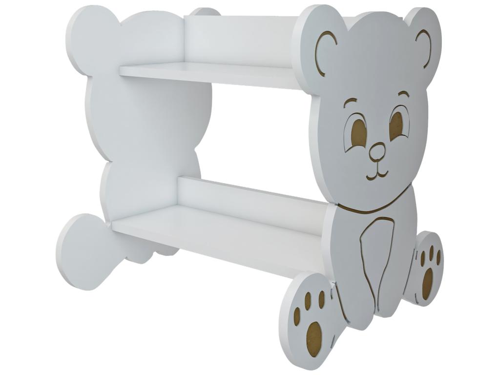 Decohaute children's bookcase in the shape of a bear, 60x56x56 cm, white, Decohaute EBPL91242