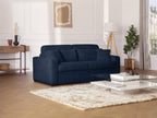 4-seater express convertible sofa in blue corduroy - Domopure wide 160cm sleeping area - 18cm mattress - Domopure UWQT50589
