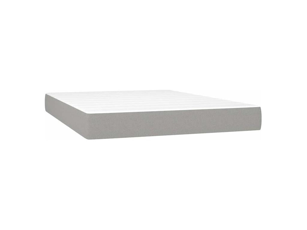 Domopure bed base and mattress with LED, light grey, 140x190 cm, CEQY41673