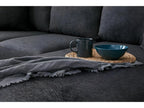 Left-hand corner sofa bed with storage ottoman, Decohaute, Anthracite Grey Fabric DTQH69674