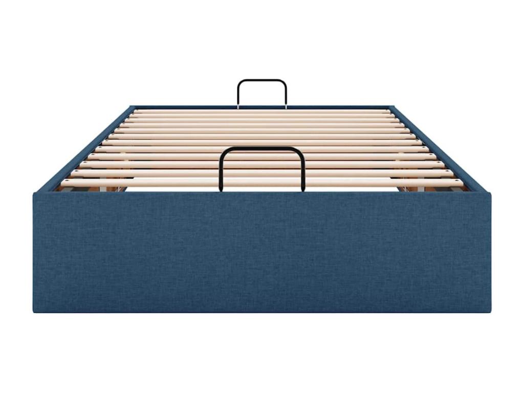 Ottoman bed frame without mattress, blue, 80x200 cm, fabric, NAZK46755