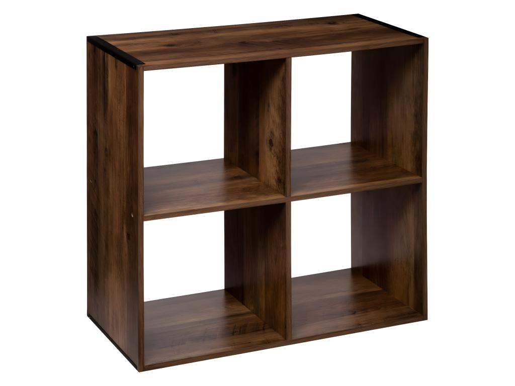 Dark brown wooden shelf - Length 67 x Depth 32 x Height 67 cm NZOC60402