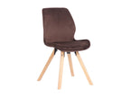 Dining chair - Velvet/Wood - Brown - Domopure LFNY37576