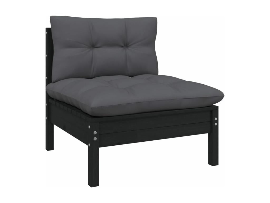 7-piece garden furniture set with cushions, anthracite pine wood PMOL39272
