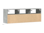 Wall-mounted TV unit with Domopureères LED lighting, concrete grey, 130x31x45 cm, BZVP10090