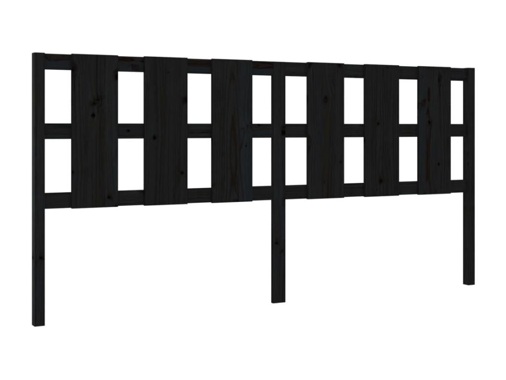 Black Headboard 205.5x4x100 cm Solid Pine Wood PMHF17363