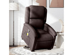 Reclining massage chair, dark brown fabric, UPHK08140