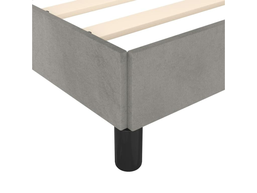 Bed frame with headboard, light grey, 100x200 cm, velvet, XIIV73661