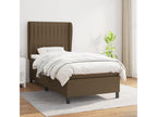 Upholstered bed base with mattress, dark brown, 80x200 cm, JUST47264