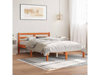 Brown wax bed frame 120x200 cm solid pine wood NJOK25225