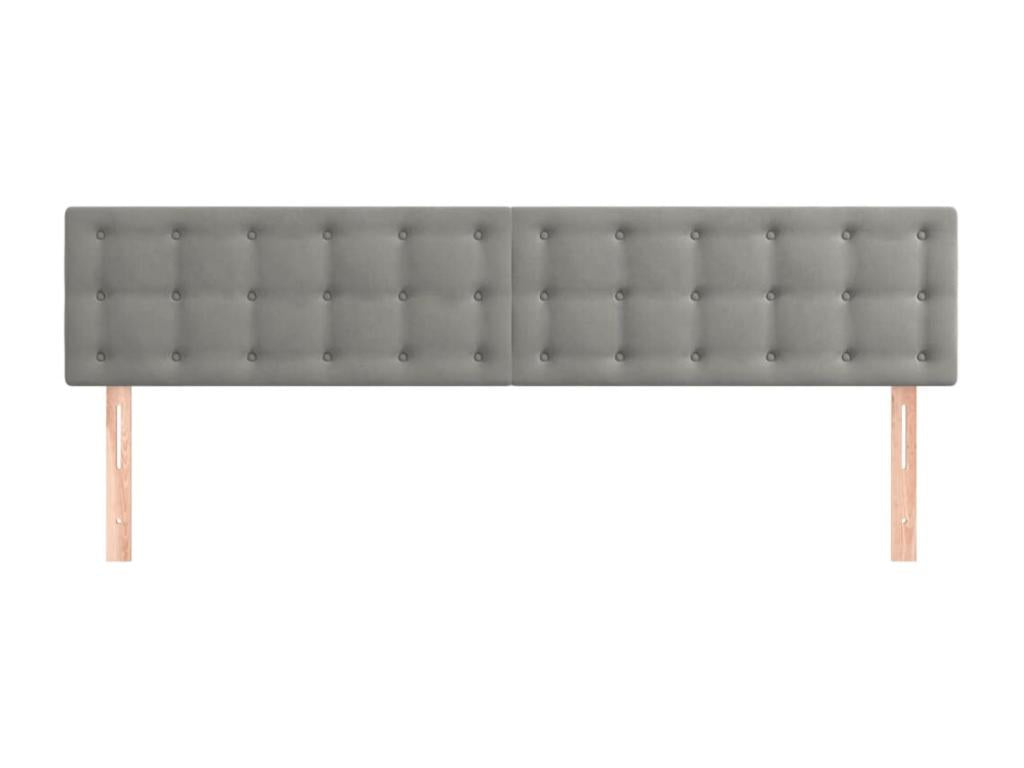 2-piece headboard set, light grey, 90x5x78/88 cm, velvet, KARP80134