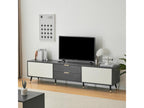 Elegant TV unit with 2 drawers, 2 doors and cable management - 200x40x50 cm - modern design - grey and white ATDL43036
