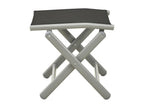 Folding footrest, black and silver, textilene and aluminum, UZEB29886