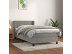 Decohaute bed base and mattress, light grey 90x190 velvet YBIV33977
