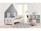 Domopure girls' bed with mattress and frame included - Pink Princess and Unicorn - 140 cm x 70 cm FZVW36181