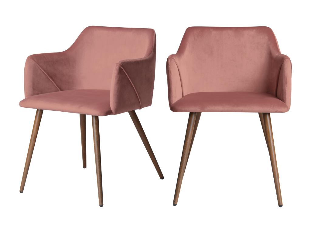 Set of 2 pink velvet armchairs - Decohaute AJOM98894