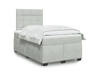 Domopure bed base and mattress, light grey, 120x200cm, velvet, TDEV78254