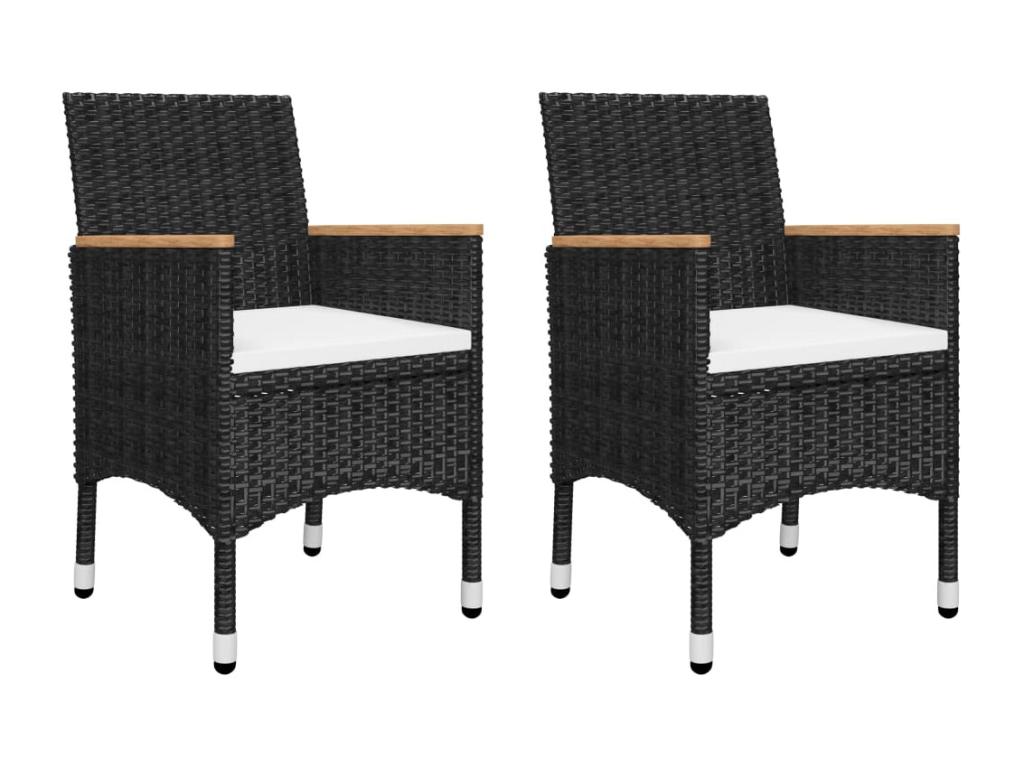 Decohaute 3-piece set, braided resin and tempered glass, black, BMQP07781