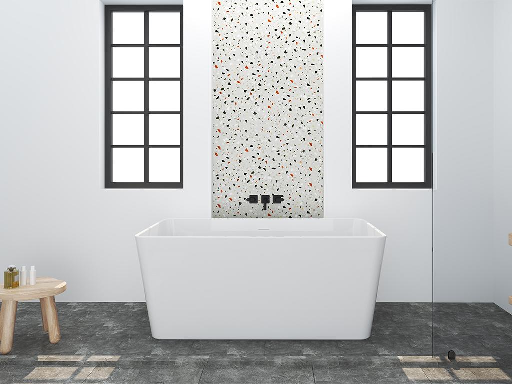 Rectangular freestanding bathtub - 208 L - 150x75x55 cm - White - Acrylic - Decohaute PSGM96295