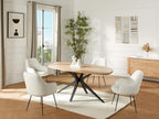 Domopure YEAZ85968 8-Person Dining Table in Wood and Metal - Natural and Black