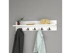 Hammarö Coat Rack with 10 Hooks, 80x13x18 cm, White, Decohaute PCCZ35265