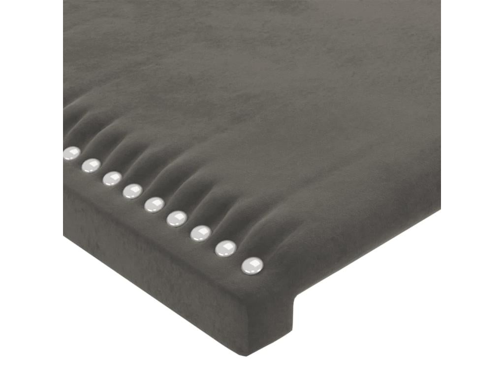 Dark Grey LED Headboard 90x5x118/128 cm Velvet VJLM64245
