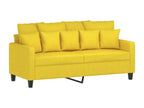 3-piece sofa set with cushions, light yellow fabric CXUD59446