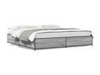 Decohaute grey bed frame 160x200 cm engineered wood and metal JWOU30036