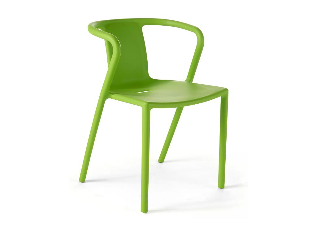 Set of 4 green plastic chairs BPIN63703