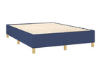 Upholstered bed base with mattress, blue, 140x190 cm, fabric DRGI13942