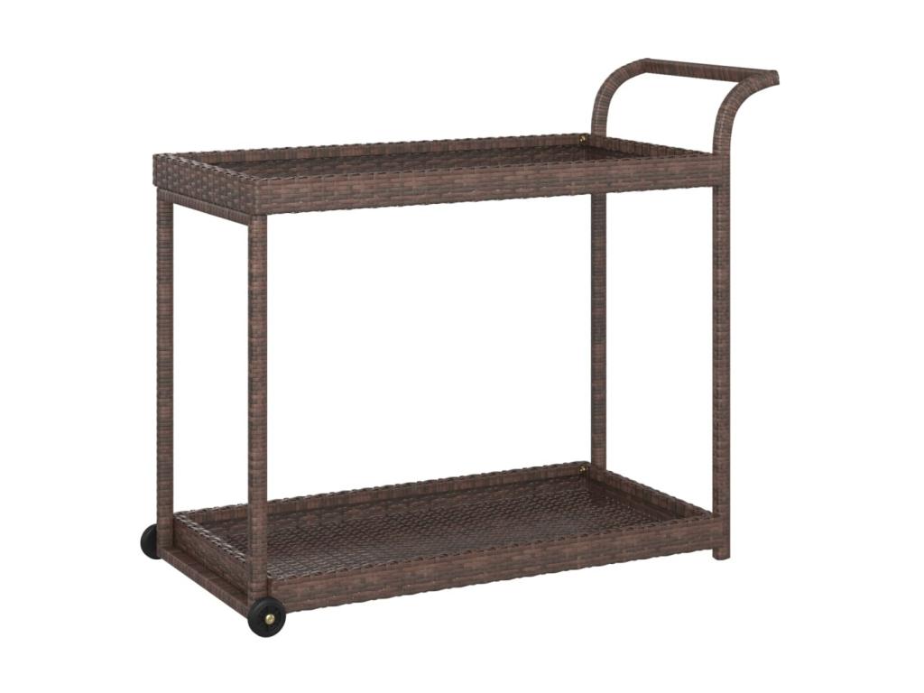 Brown bar trolley 100x45x83 Wicker resin KIYK65693
