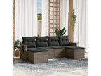 6-piece garden furniture set with grey resin wicker cushions YJVM05855