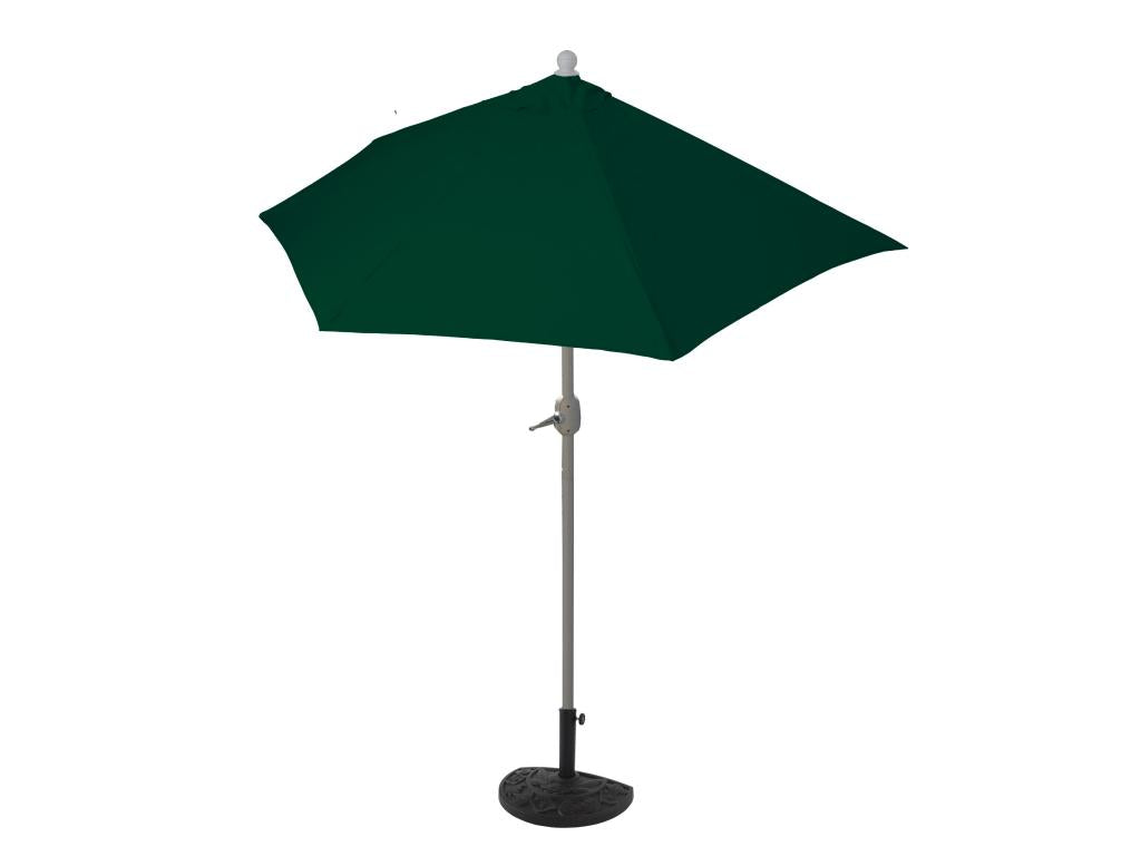 Parla semi-circular parasol - half-parasol for balcony - UV 50 polyester/aluminum 3kg - 300cm green with stand ONWW74981
