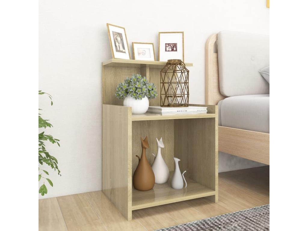 Domopure Oak Bedside Table 40x35x60 cm Chipboard RAWK23602