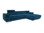 Decohaute Eliferu 102 Blue Corner Sofa with Sleeping Function and Bed Box, 280cm OBCL90025