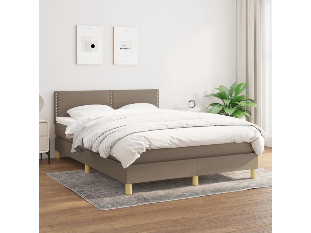 Upholstered bed base with Decohaute mattress 140x190 cm Fabric XKCF92911