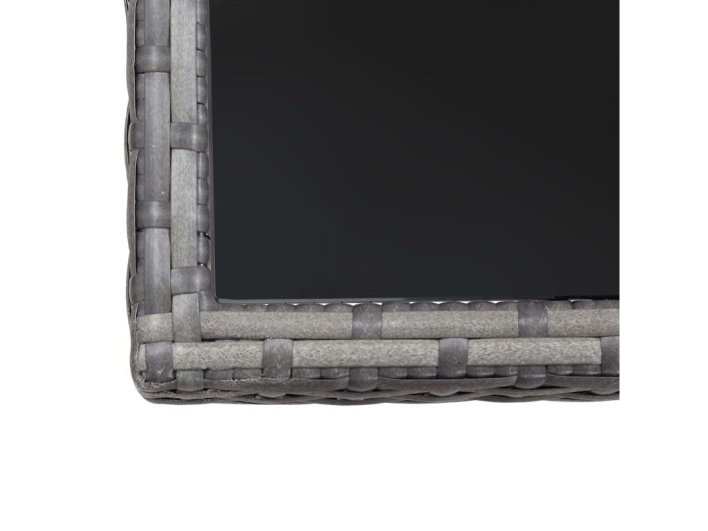 5-Piece Garden Dining Set, Wicker Resin, Grey SLWI88559
