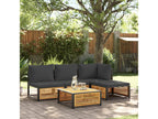 5-piece garden furniture set with cushions, solid Domopure wood, WYEE68239