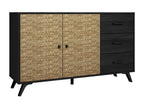Decohaute - 2-Door, 3-Drawer Buffet in Black Wood Effect and Decohaute Woven PFXR13837