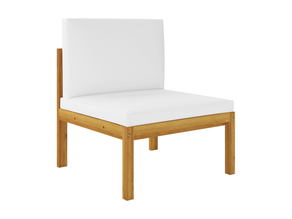 7-piece garden furniture set with cushions, cream color, solid wood, Decohaute 5 KVAX91735