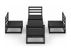 5-piece black solid pine wood garden furniture set TIIG17421